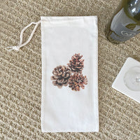 Pinecones - Canvas Wine Bag