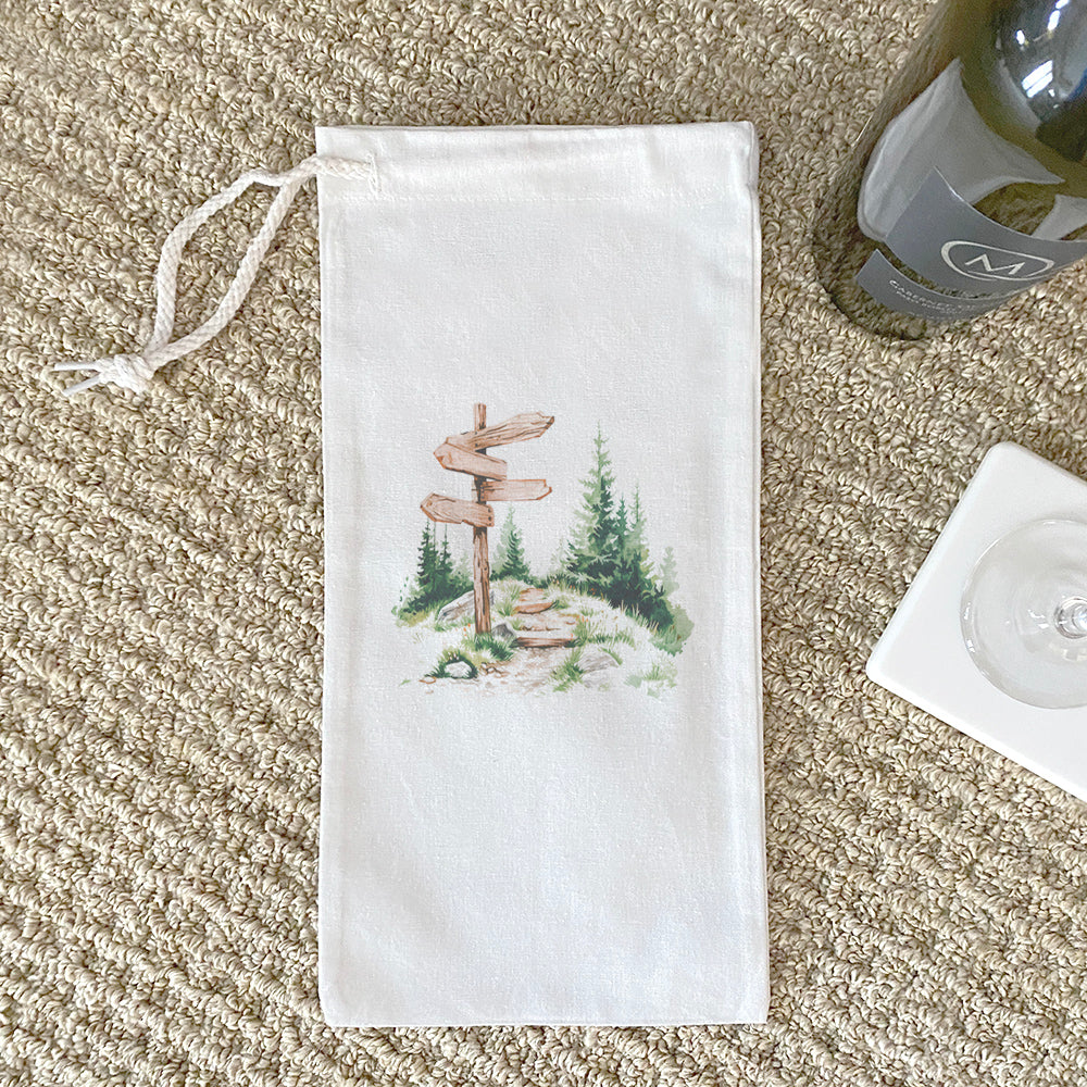 The Signpost - Canvas Wine Bag
