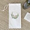 Wood Village Wreath - Canvas Wine Bag