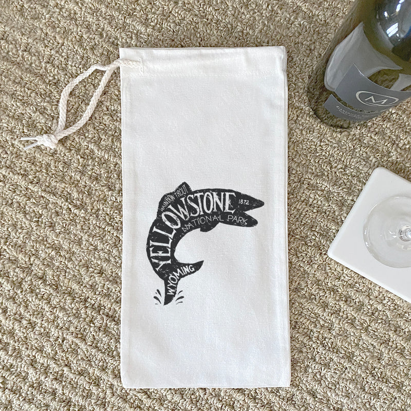 Yellowstone National Park Fish - Canvas Wine Bag