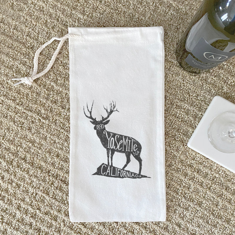 Yosemite National Park Deer - Canvas Wine Bag