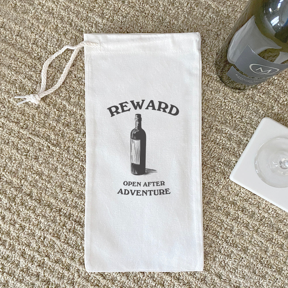 Reward Open After Adventure - Canvas Wine Bag