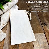 Adventure Awaits w/ City, State - Canvas Wine Bag