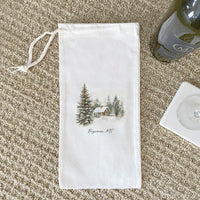 Winter Retreat - Custom Canvas Wine Bag