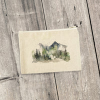 Misty Green Mountains - Canvas Zipper Pouch