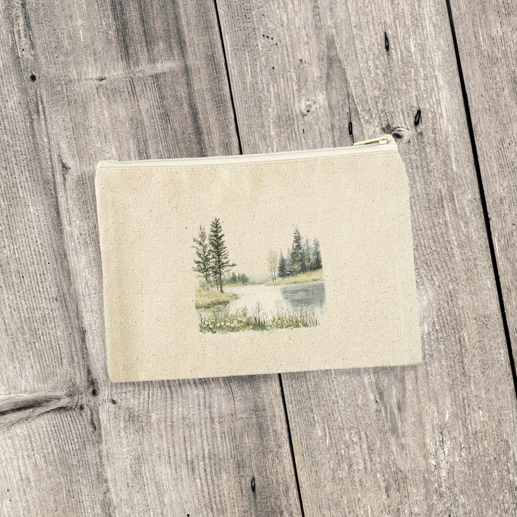 Calm Waters - Spring Canvas Zipper Pouch