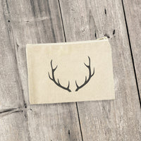 Antlers - Canvas Zipper Pouch