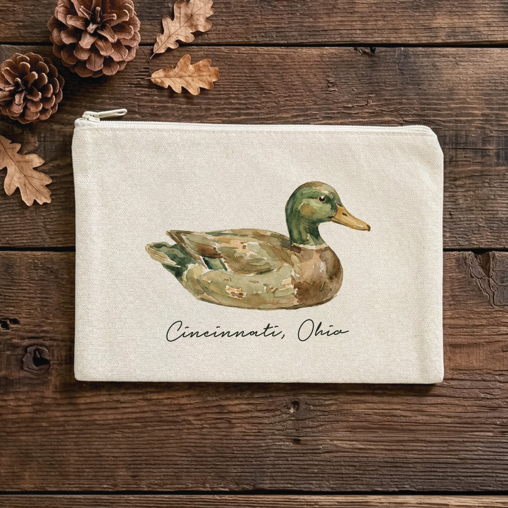 Vintage Duck Decoy - Custom Canvas Zipper Pouch