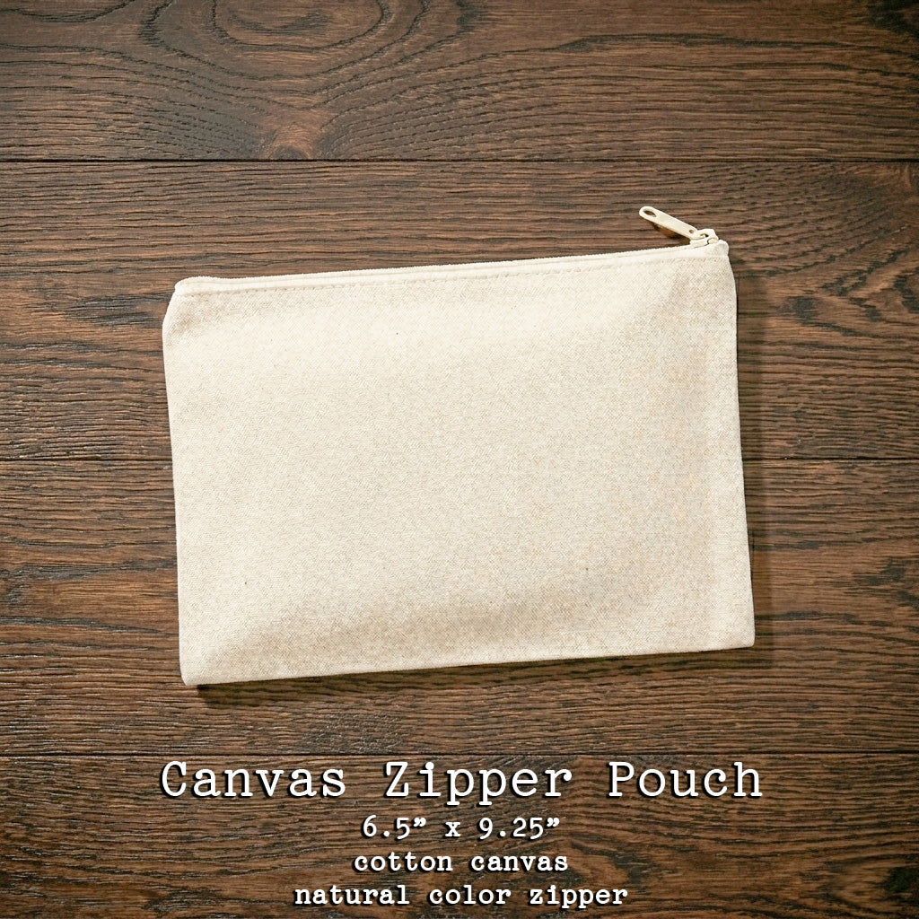 Sketched Cowboy Riding Horse - Custom Canvas Zipper Pouch
