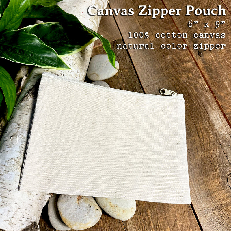 Four Feathers - Canvas Zipper Pouch