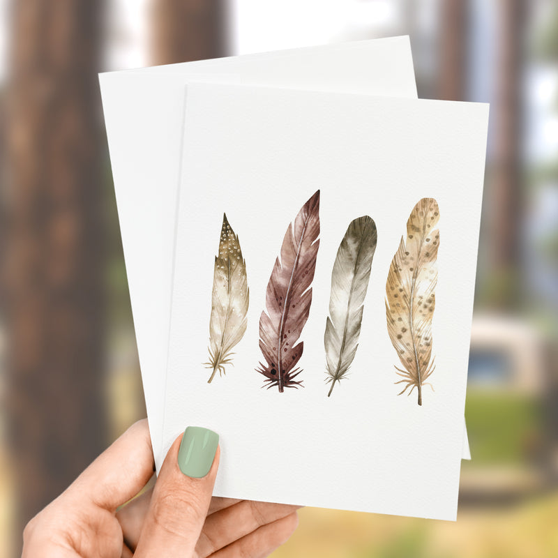 Four Feathers - Greeting Card