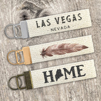 Script City, State - Custom Canvas Key Fob