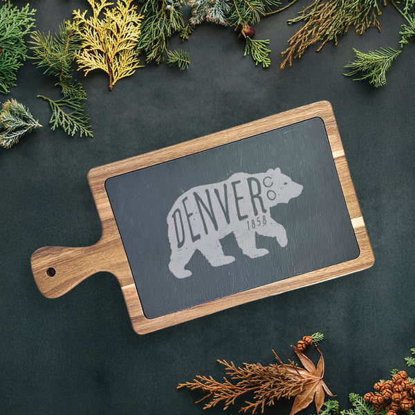 Vintage Bear Logomark - Custom Slate Serving Board
