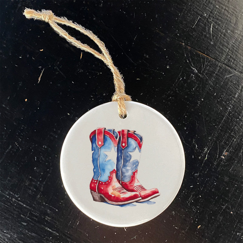 Patriotic Cowboy Boots - Ornament