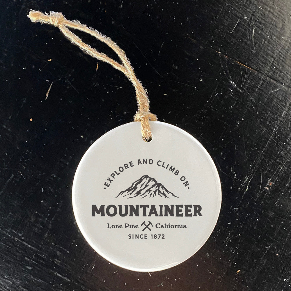 Mountaineer w/ City, State - Custom Ornament