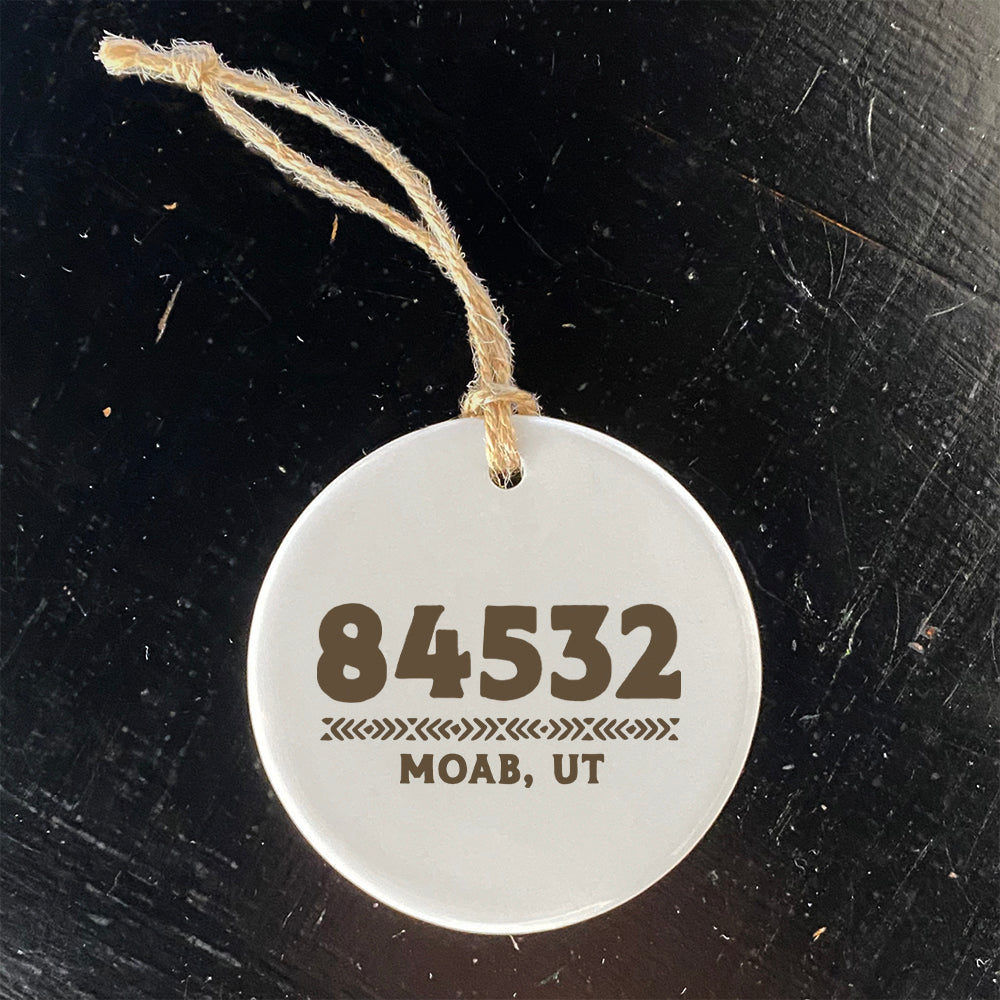 Western Zip Code w/ City State - Custom Ornament