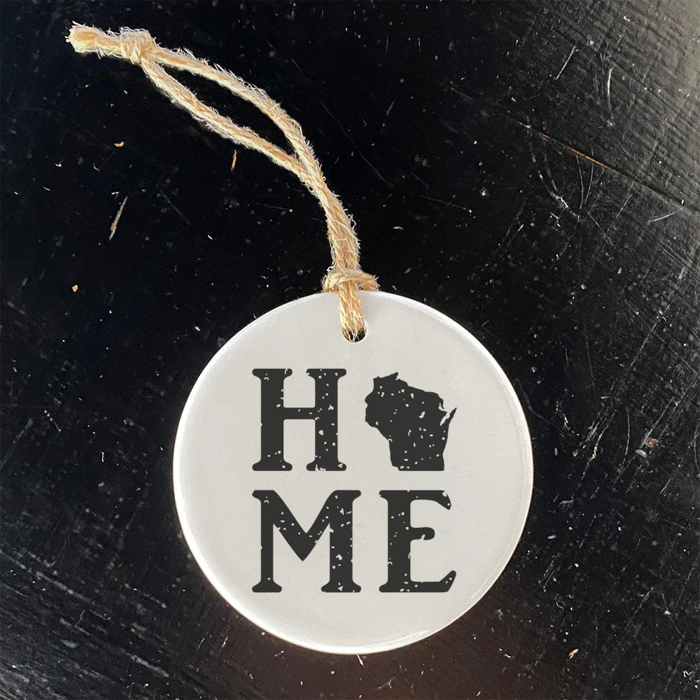 Distressed Home w/ State - Custom Ornament