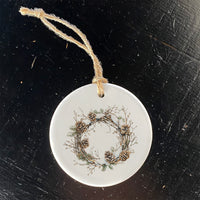 Rustic Pinecone Wreath - Winter Ornament