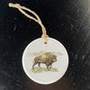 Watercolor Bison Scene - Ornament