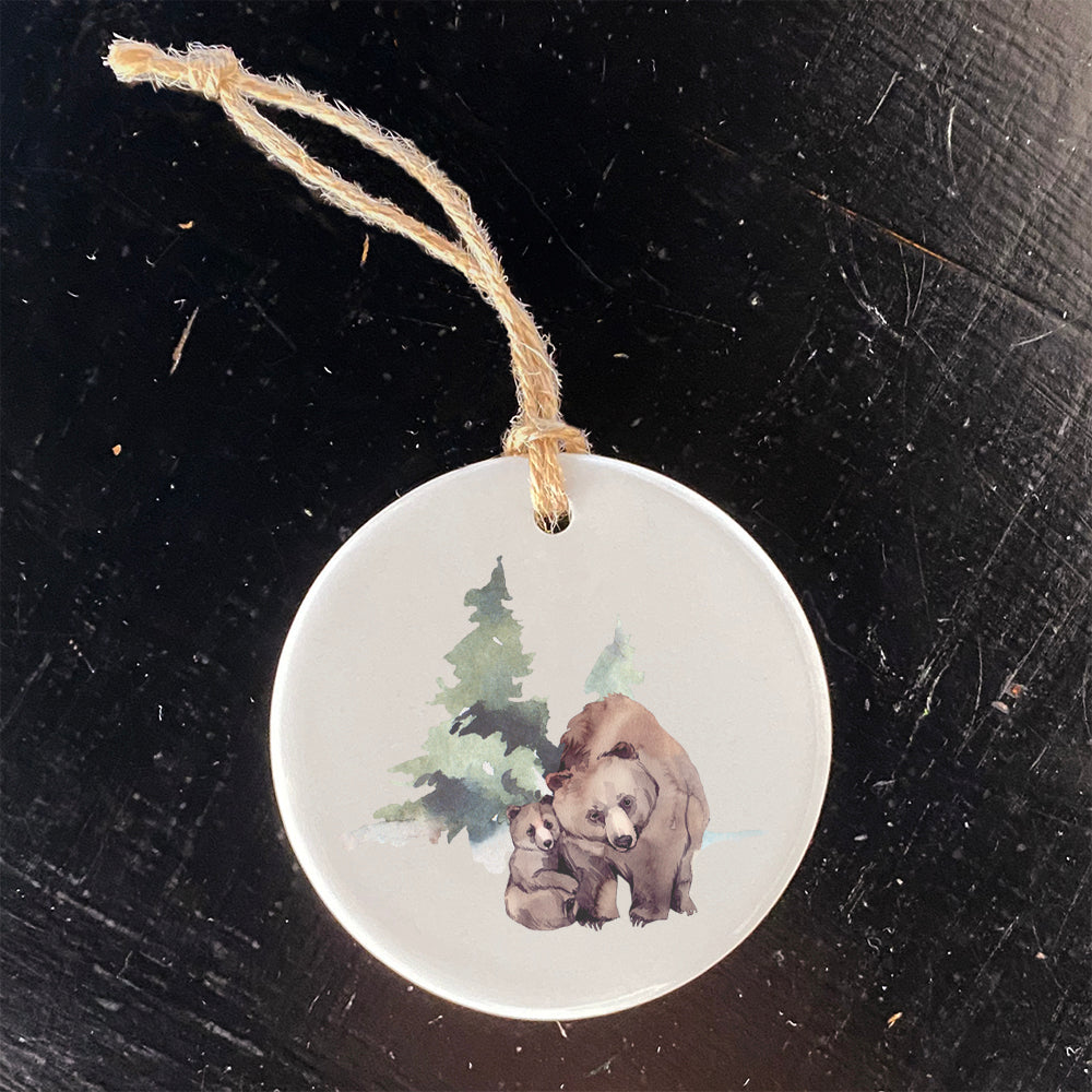 Watercolor Bear Scene - Ornament