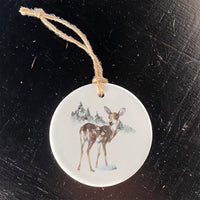 Watercolor Fawn - Ornament