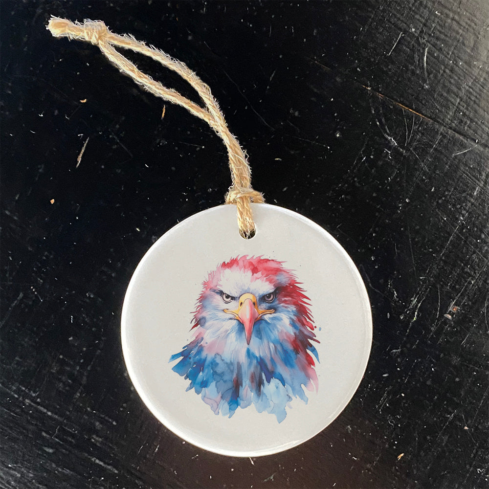 Watercolor Patriotic Eagle - Ornament
