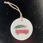 Vintage Van with Tree - Ornament