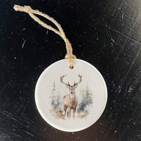 Winter Buck Scene - Ornament