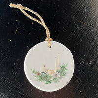 Candle and Pine Arrangement - Ornament