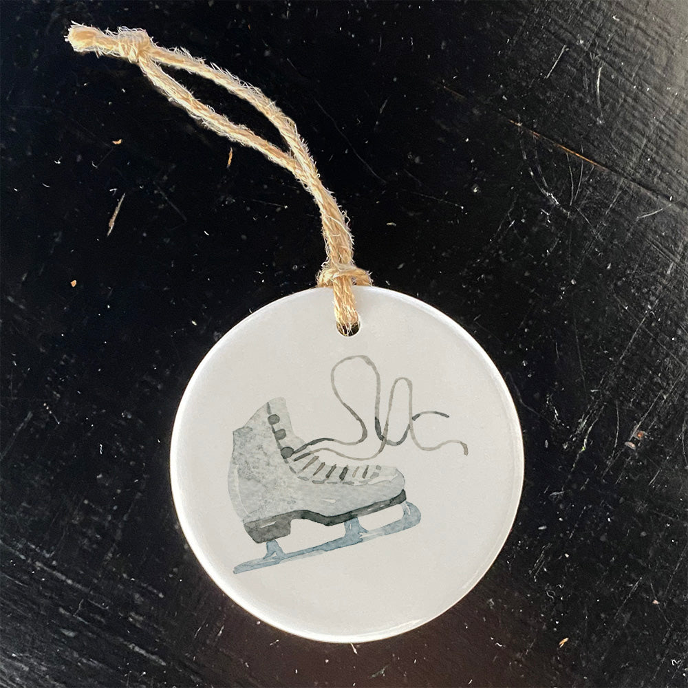 Watercolor Ice Skate - Ornament