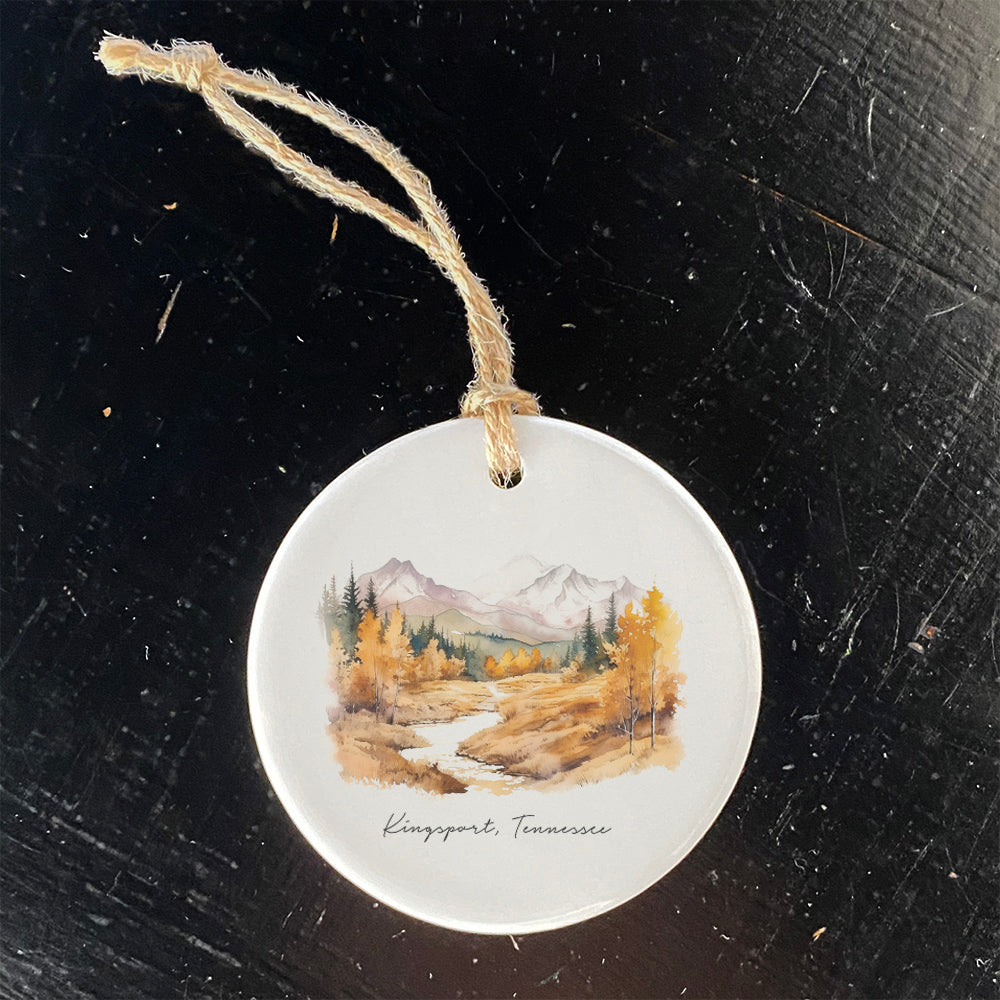 Autumn Mountain Scene - Custom Ornament