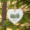 Watercolor Mountain - Custom Heart Shaped Ornament