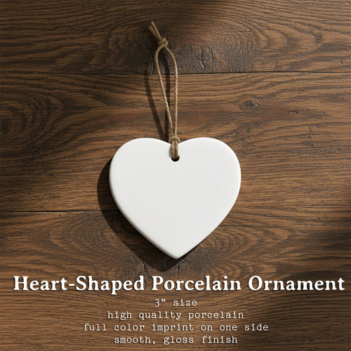 Watercolor Mountain - Custom Heart Shaped Ornament