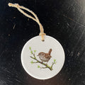 Wren on Spring Branch - Oil Paint - Ornament