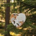 Foxes in Snowfall - Custom Heart Shaped Ornament