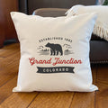 Bear Scene w/ City, State - Custom Square Canvas Pillow