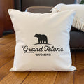 Bear Silhouette w/ City, State - Custom Square Canvas Pillow