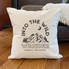 Into the Wild w/ City, State - Square Canvas Pillow