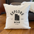 Explore State w/ City, State - Custom Square Canvas Pillow