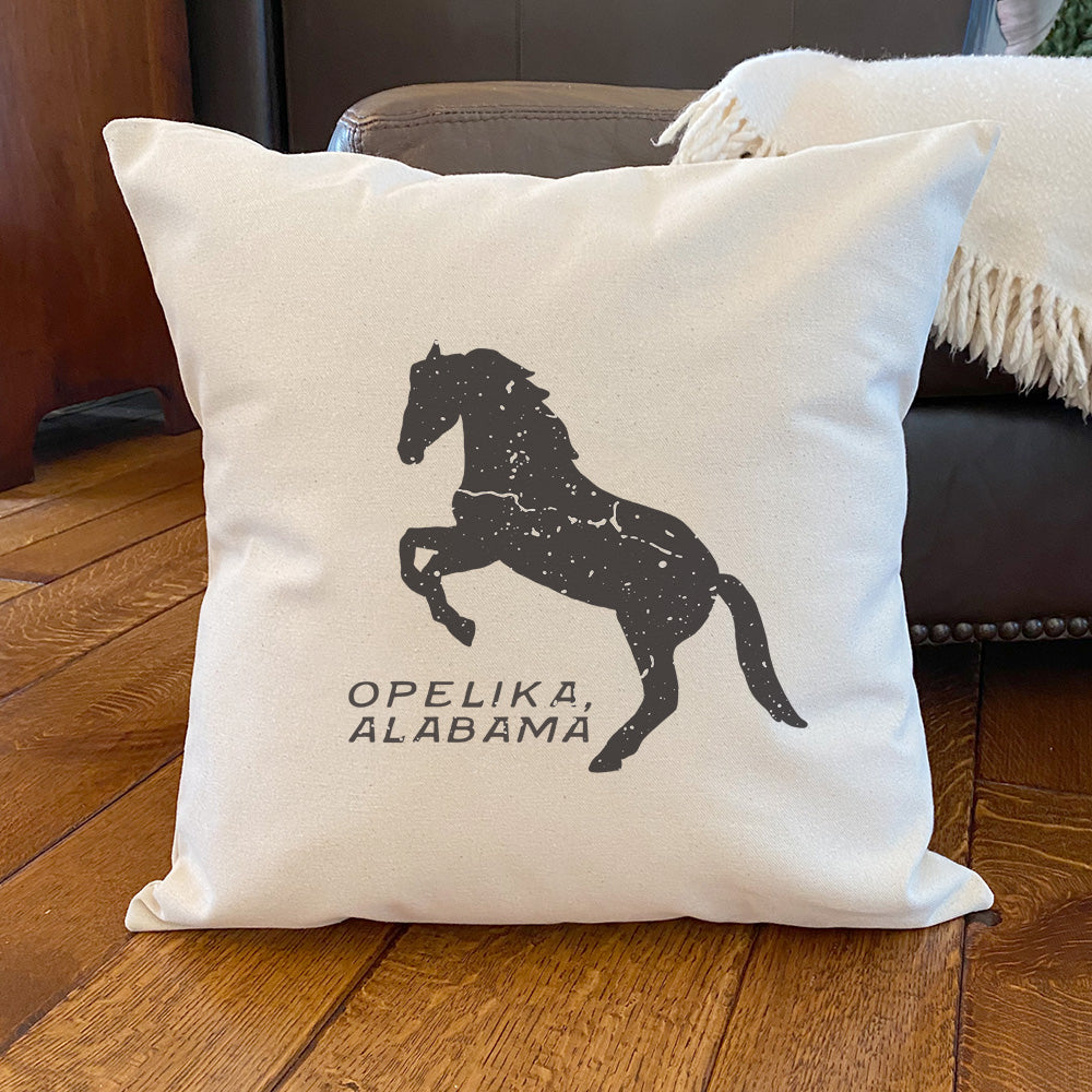 Horse Silhouette - Custom Square Canvas Pillow