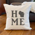 Distressed Home w/ State - Custom Square Canvas Pillow