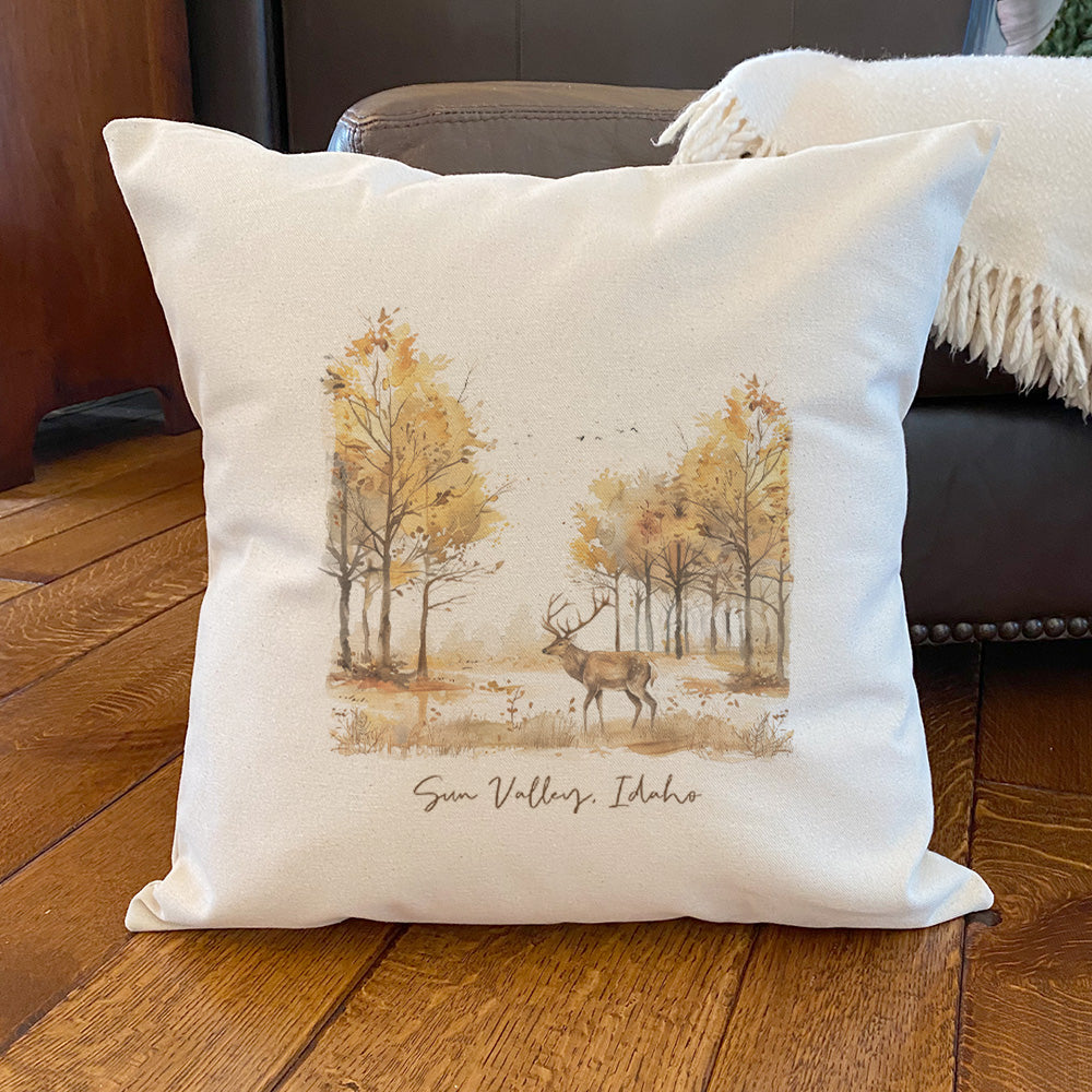 Early Fall Buck - Custom Square Canvas Pillow