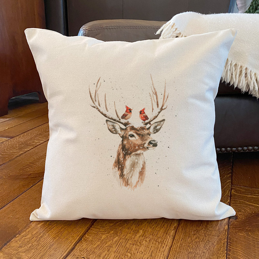 Cardinal Crown - Customizable Square Canvas Pillow