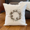 Rustic Pinecone Wreath - Winter Customizable Square Canvas Pillow