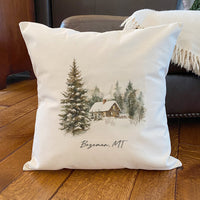 Winter Retreat - Custom Square Canvas Pillow