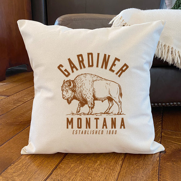 Buffalo Illustration - Custom Square Canvas Pillow