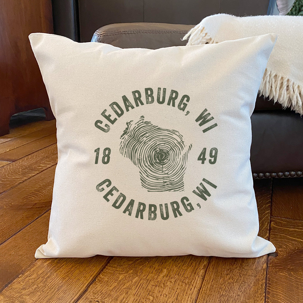 Tree Ring State - Custom Square Canvas Pillow