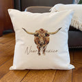 Longhorn with State - Custom Square Canvas Pillow