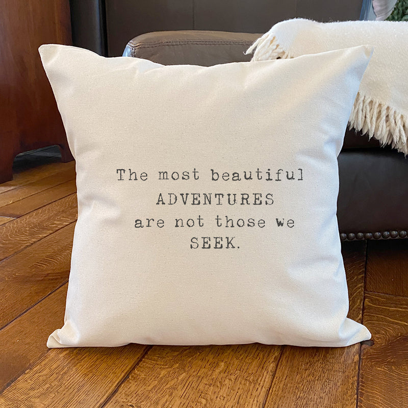 Beautiful Adventures (Quote) - Square Canvas Pillow