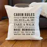 Cabin Rules - Square Canvas Pillow